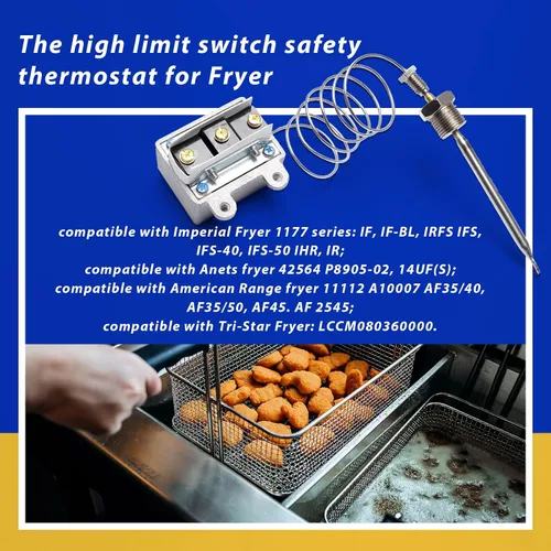 Vista 2 de Interruptor de termostato de límite alto 1177 para freidora 3/8 "Mpt Stuff Box, LCCM2003000 Hi Limit Safety Cut Out Termostato compatible