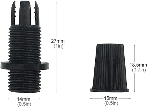 Vista 7 de Kit de luces para techo de techo, placa de techo negra de 6 pulgadas, accesorios de luz colgante + 5 conectores negros para alivio de tensión