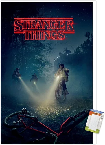 Vista 11 de Trends International Netflix Stranger Things - Póster de pared de bicicletas, 14.725 x 22.375 pulgadas, versión enmarcada de madera de granero