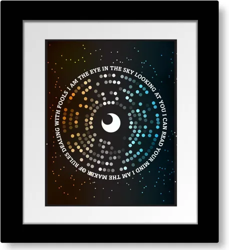 Vista 8 de Ojo en el cielo - Cita de música canción letra visual ilustración impresión