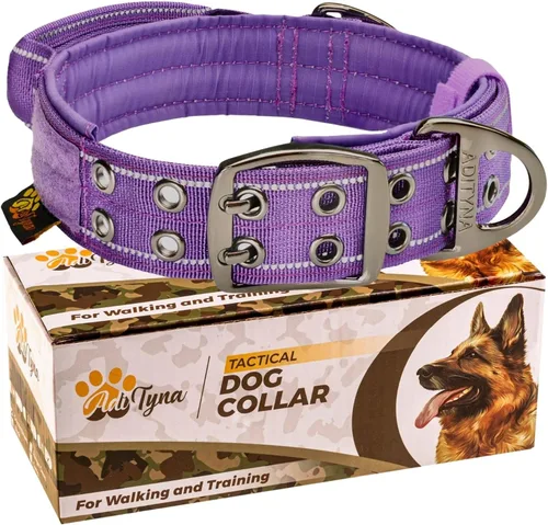 Vista 36 de ADITYNA Collar de perro resistente para perros extra grandes con mango de Collar táctico de camuflaje para caminar, entrenar, uso diario