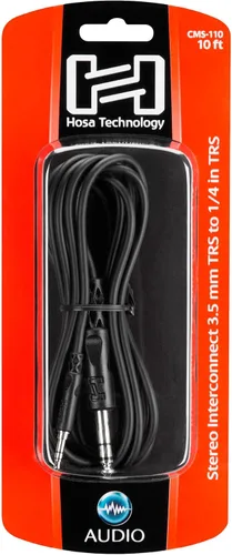 Vista 5 de Hosa CMS-110 0.138 in TRS a 14" TRS Cable de interconexión estéreo TRS, 10 pies