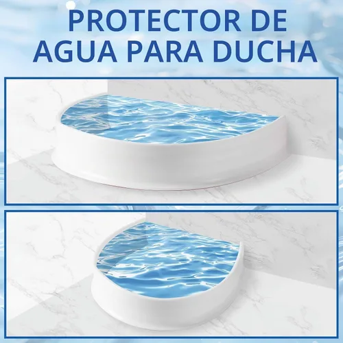 Vista 8 de Presa de agua de umbral de ducha de 4 pulgadas de alto, protector de salpicaduras de agua de ducha plegable de 39 pulgadas de largo, barrera