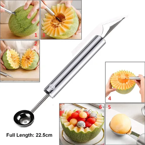 Vista 3 de Herramientas de cocina de acero inoxidable NewlineNY: ayudante de frutas 3 piezas
