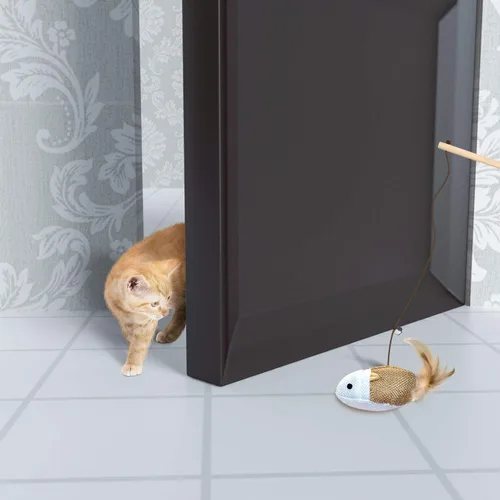 Vista 8 de KABB Juguetes para gatos de interior, 3 piezas de 16 pulgadas de madera natural para gatos con recambios de teaser para gatos y gatitos que se Lino