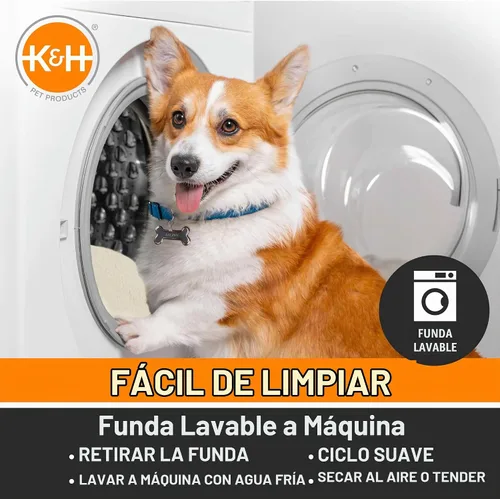Vista 9 de Cama climatizada electrónica K&H, suave e ideal para exteriores (incluye funda), Bronceado