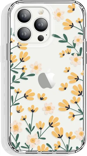 Vista 48 de GYZYA Funda transparente para iPhone 14 y iPhone 13 de 6.1 pulgadas con diseño de patrón, funda protectora delgada de TPU + parachoques a prueba