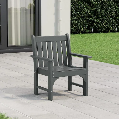 Vista 14 de WestinTrends Malibu Outdoor Patio HDPE Adirondack Silla de comedor para patio, color negro