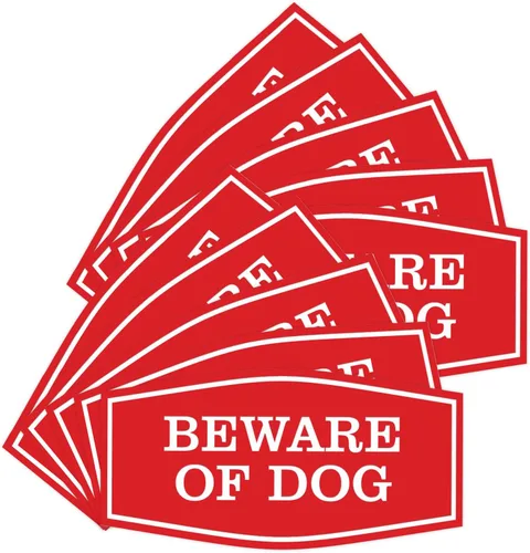 Vista 33 de All Quality Fancy Beware of Dog Letrero Material duradero Señales de seguridad para el hogar Fácil de instalar (negro/oro), mediano, 1 paquete