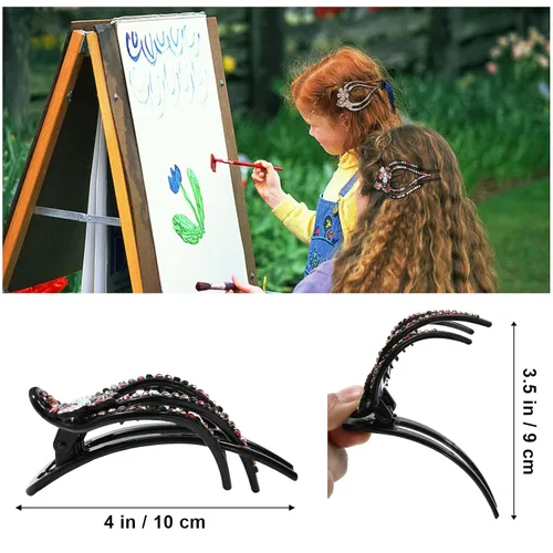 Vista 6 de Pinzas de pelo planas French Concord - 6 piezas, pinzas de pelo curvas sin deslizamiento, pinzas de agarre para volumen, pinzas de pelo para mujeres