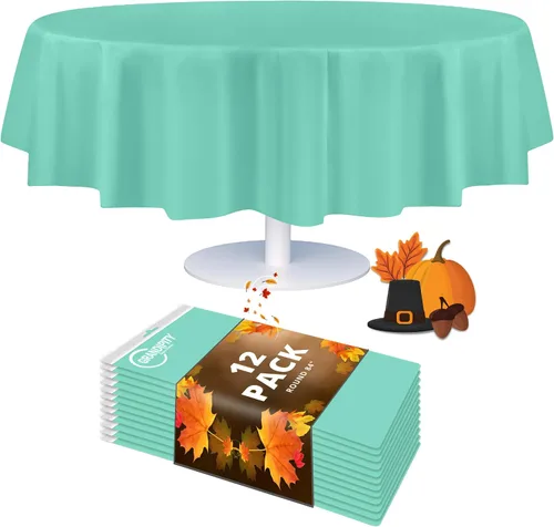 Vista 61 de Mantel de plástico de alta calidad - 54 in. x 108 pulgadas. Grandipity - Mantel rectangular (6 y 12 unidades), Agua (Aqua)