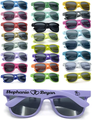 Vista 14 de Gafas de sol de fiesta personalizadas, regalos de boda a granel, regalos para invitados, cumpleaños, licenciatura, graduación, novia, novia, Mezclado