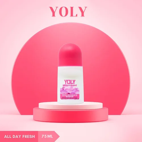 Vista 3 de Yoly Deoderant Rosa Mosqueta Antitranspirante, protección contra olores, fresco todo el día (2.53 onzas líquidas/paquete de 1)