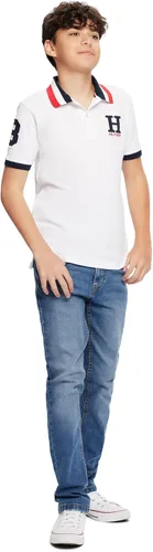 Vista 2 de Tommy Hilfiger Polo de Piqué de Manga Corta Premium para Niños, Cierre de Botón, Suave y Cómodo