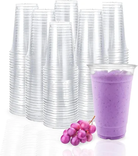 Vista 12 de TashiBox Vasos de plástico desechables de 9 onzas, 100 unidades, transparente