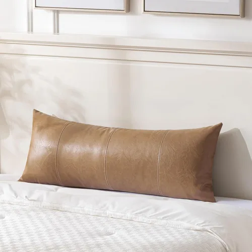 Vista 28 de Fancy Homi - Paquete de 2 fundas de almohada decorativas negras estilo boho de cuero sintético de 16 x 16 pulgadas para sala de estar, sofá, cama