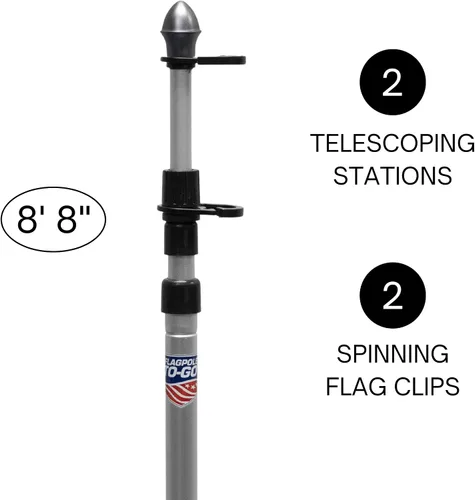 Vista 2 de Telescoping Aluminum Portable Flagpole