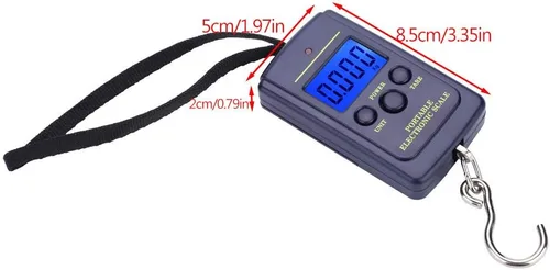 Vista 3 de Báscula de pescado con pantalla LCD retroiluminada, báscula digital impermeable de hasta 88 libras / 88.2 lbs, báscula de peso portátil para colgar