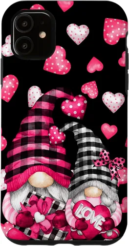 Vista 8 de Pink Buffalo Plaid Valentines Gnome Cute Love Heart Case for iPhone 17