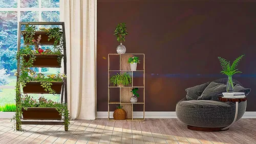 Vista 3 de Outland Living Jardinera elevada de 6 pies – Jardinera vertical independiente con 4 cajas de contenedores, buena para patio o balcón