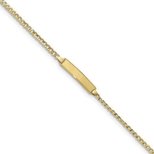 Vista 2 de Pulsera de identificación personalizada de oro amarillo de 10 quilates de 70in