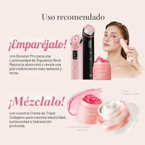 Vista 6 de medicube Crema de gelatina de colágeno, niacinamida y colágeno hidrolizado liofilizado, aumenta la hidratación de la barrera de la piel y da un