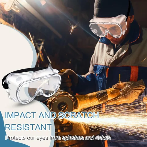 Vista 2 de Macarrie 50 gafas de seguridad antivaho a granel anti arañazos gafas de laboratorio para hombres mujeres enfermeras química médica trabajo