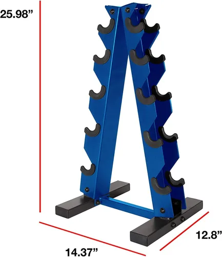 Vista 2 de CAP Barbell Juego de mancuernas de 150 libras con estante, serie Color Azul