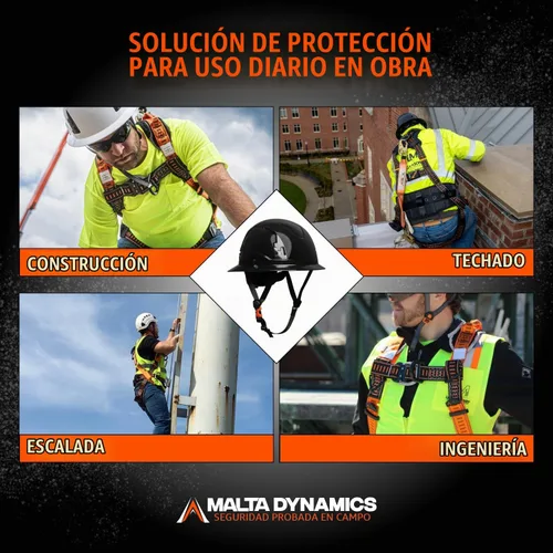 Vista 8 de Malta Dynamics Razorback Elite MAXX - Arnés de seguridad y kit de protección contra caídas con cinturón lumbar cosido y asas de rescate integradas