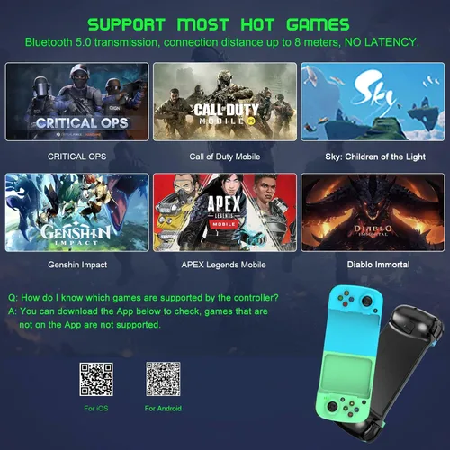 Vista 7 de Mobile Game Controller Gamepad for iPhone iOS Android PC Works with iPhone 1514131211X, iPad, Samsung Galaxy, TCL, Tablet, Call of Duty, Roblox