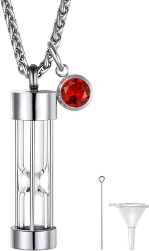Vista 92 de FindChic Collares personalizados con urna para cenizas, barra vertical, gato, luna, reloj de arena, garra de perro, acero inoxidable, chapado en oro