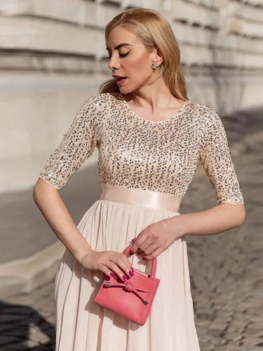 Vista 5 de Ever-Pretty 0683 - Vestido largo de noche con lentejuelas y cuello redondo para mujer