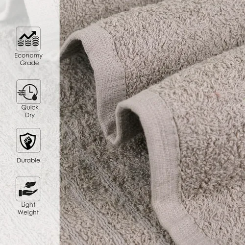Vista 2 de Toallas de baño_Paquete de 12 toallas de baño beige (paquete de 12, 27 pulgadas de ancho x 54 pulgadas de largo), color beige, toalla de algodón