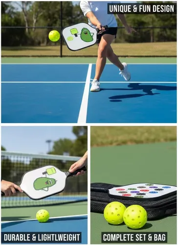 Vista 2 de MIXIN ITUP Juego de 2 paletas de pickleball de fibra de carbono T700