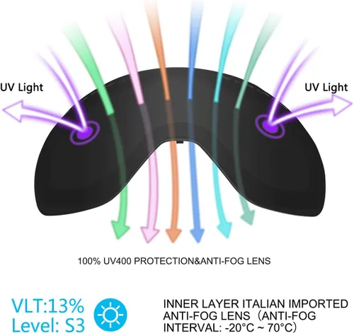 Vista 2 de Supertrip Gafas de esquí profesionales para hombres y mujeres, doble lente antivaho grandes esféricos, unisex, multicolor, gafas de nieve