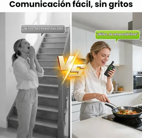Vista 2 de Sistema de intercomunicación inalámbrico de seguridad para el hogar con alarma VOX manos libres y SOS, intercomunicador de 2 vías de largo alcance