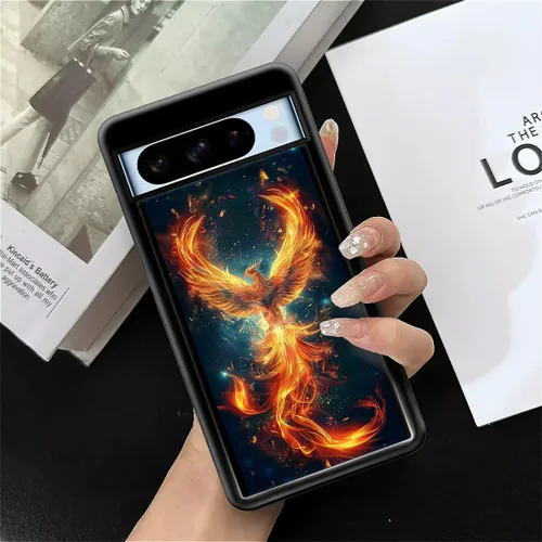 Vista 1352 de Compatible con Google Pixel 4A 5G Mobile Case Creative Acrylic Panel trasero Silicona Protección Grip especialmente diseñado para Google Pixel 4A 5G