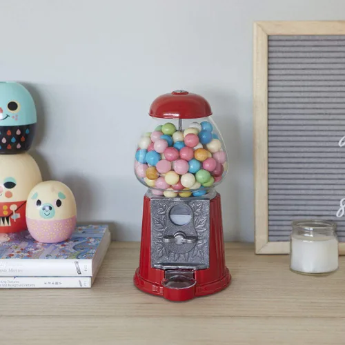Vista 4 de Balvi Gumball Machine American Dream Red - Banco de monedas y dispensador para caramelos, chicles, chocolates, nueces