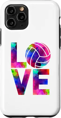 Vista 28 de Funda para iPhone 11 Pro Max Love Volleyball Watercolor Girl Team Tournament Retro Vibe
