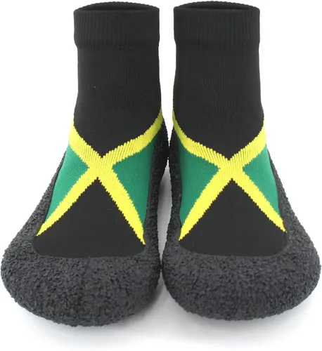 Vista 3 de Zapatos tipo calcetín descalzos para mujer y hombre, para deportes acuáticos, yoga, saltar, playa, caminar, fitness, calzado jamaicano, rasta, afro