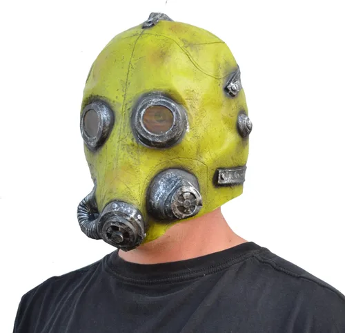 Vista 6 de Acid Tactical Máscara de gas espeluznante de Halloween, máscara de riesgo biológico para fiesta de disfraces y radiación tóxica