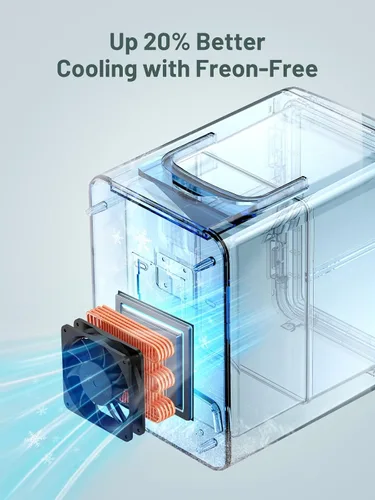 Vista 6 de KEENSTAR Mini refrigerador, mini refrigerador de 6 litros/8 latas, refrigerador pequeño de 110V AC/12V DC enfriador y calentador para dormitorio