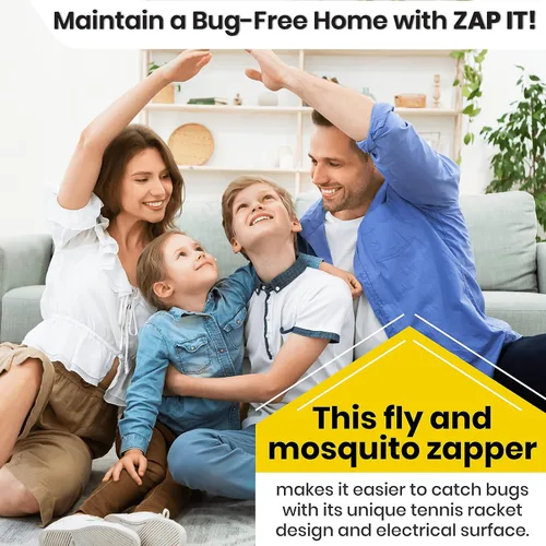 Vista 6 de Zap It Bug Zapper - Raqueta de exterminador de insectos con batería (2 pilas AA incluidas), 3500 voltios, paquete de 2