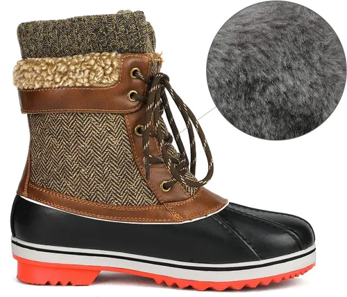 Vista 4 de DREAM PAIRS Botas de nieve de invierno para mujer