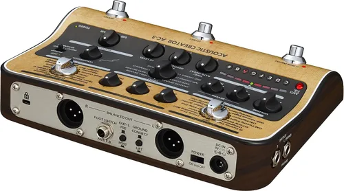 Vista 7 de Zoom AC-3 Creador acústico, DI acústico con restauración de tonos, modelado acústico, 9 efectos, compresión, sintonizador, reverberación