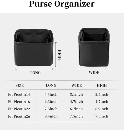 Vista 5 de KINGS IN BAG Organizador para bolsas de mano y bolsas de mano, bolsas de lujo con satén sedoso, se adapta a bolsas de Picotin 1822, ligeras para uso