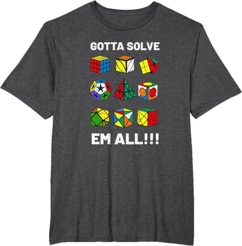 Vista 21 de Camiseta competitiva Puzzle Cube Gotta Solve Em All Speed Cubing