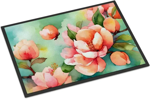 Vista 82 de Caroline's Treasures DAC1621MAT - Felpudo con diseño de camelia en acuarela de 18 x 27 pulgadas, tapete para puerta delantera, para interiores