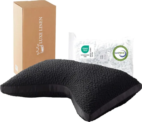 Vista 8 de Side Sleeper Pillow for Neck and Shoulder Support Crescent Design, Standard Almohadas de cama para dolor de cuello y hombros, almohadas curvadas