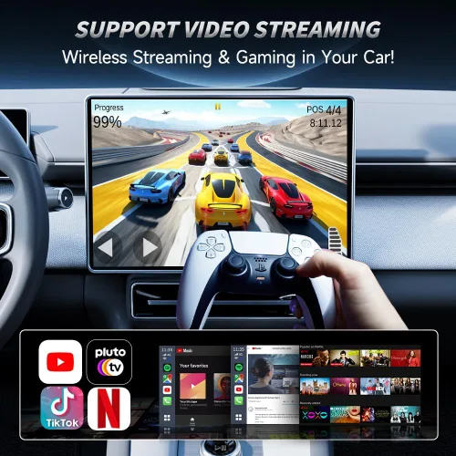 Vista 2 de CarlinKit CarPlay Ai Box Magic Box Android 13.0 Sistema inalámbrico CarPlay Adaptador Android Auto Soporte Netflix YouTube Google GPS+Glonass